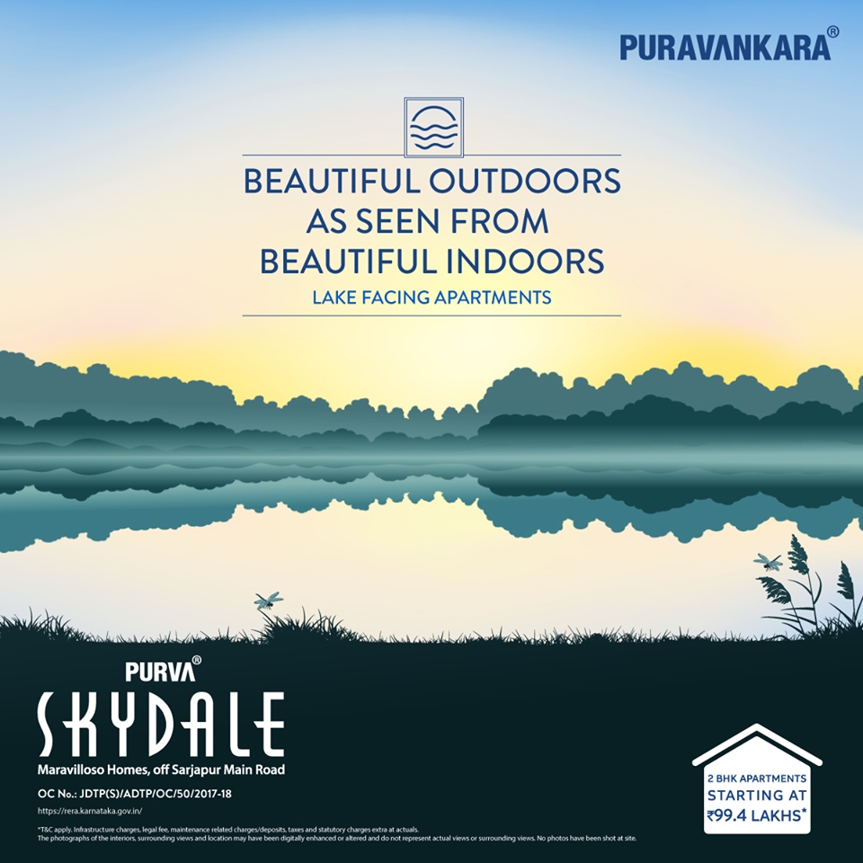 Book lake facing apartments at Purva Skydale in Sarjapur, Bangalore